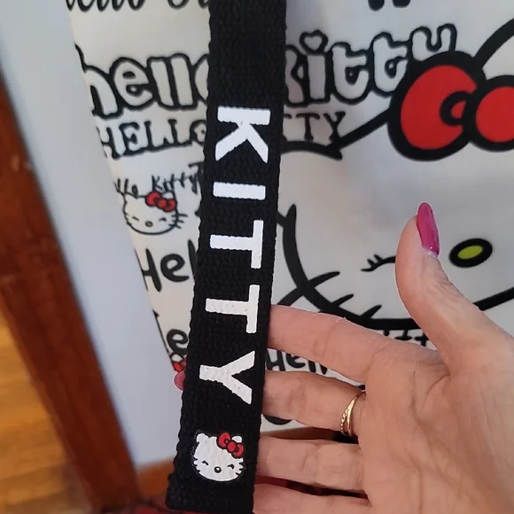 Hello Kitty White Tote with Black and Red Accents - Picture 4 of 9